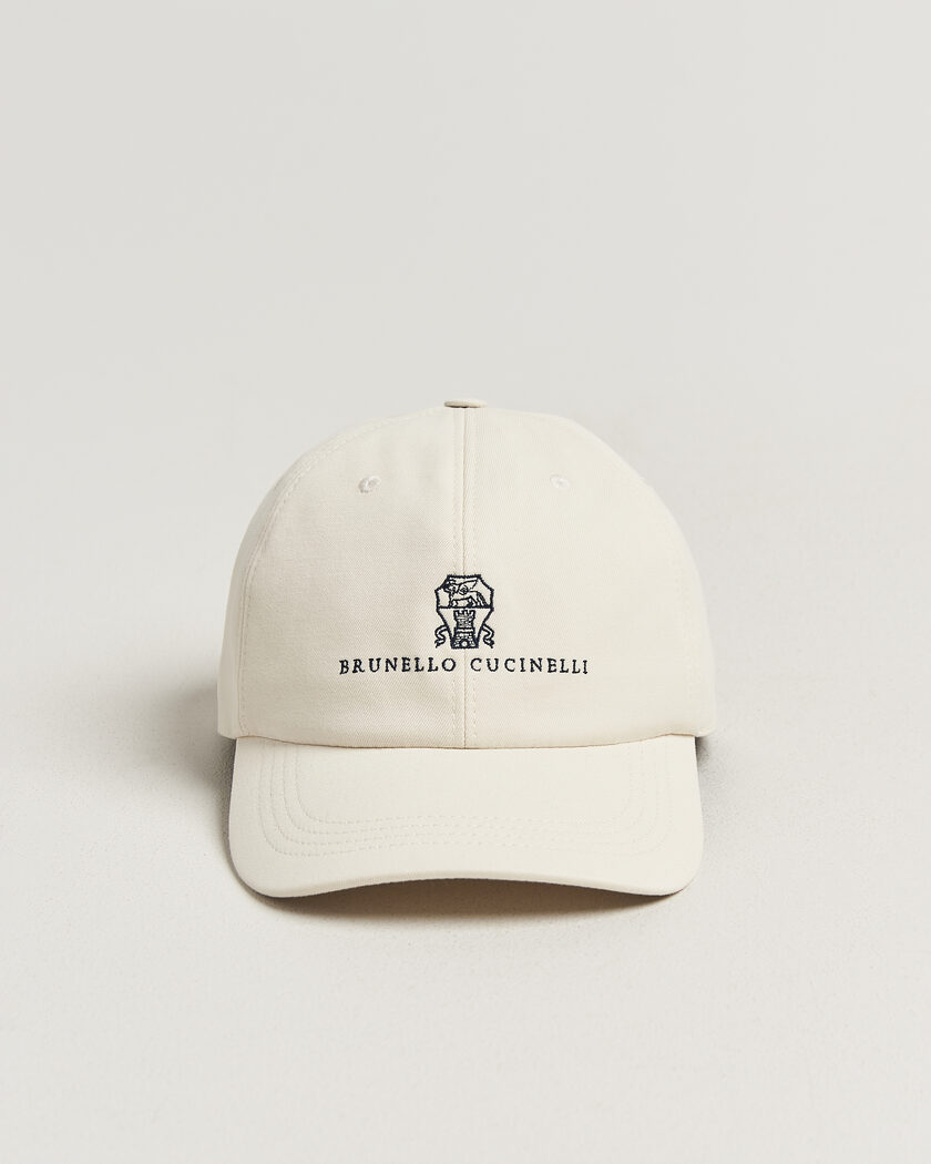 Brunello Cucinelli Twill Cotton Baseball Cap Off White – Wit