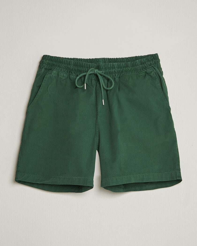 Colorful Standard Classic Organic Twill Drawstring Shorts Emerald Green – Groen