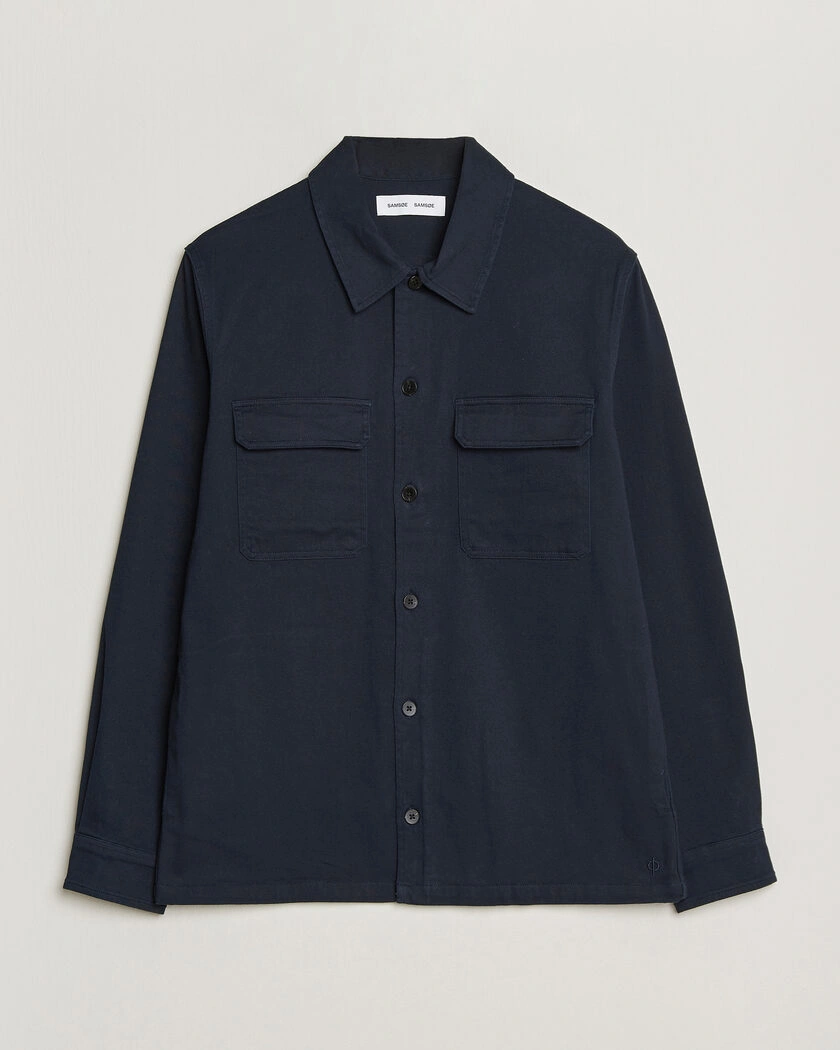 Samsøe Samsøe Taka Cotton Overshirt Salute Navy – Blauw