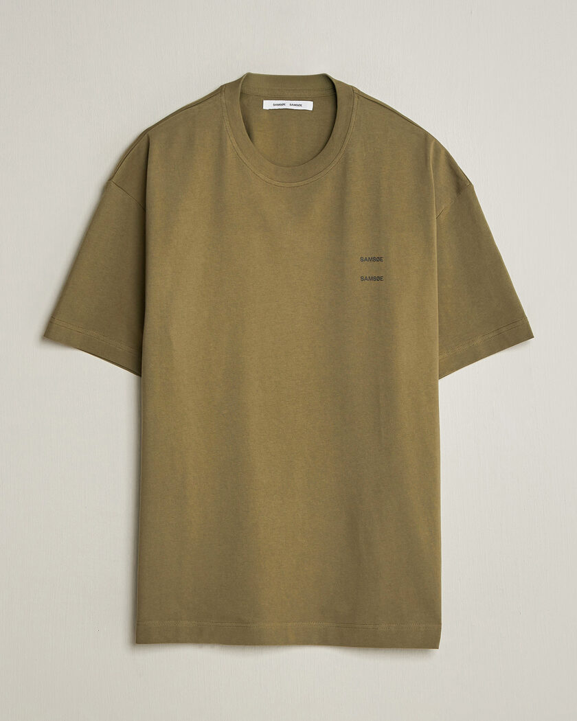Samsøe Samsøe Joel Organic Cotton T-Shirt Burnt Olive – Vert