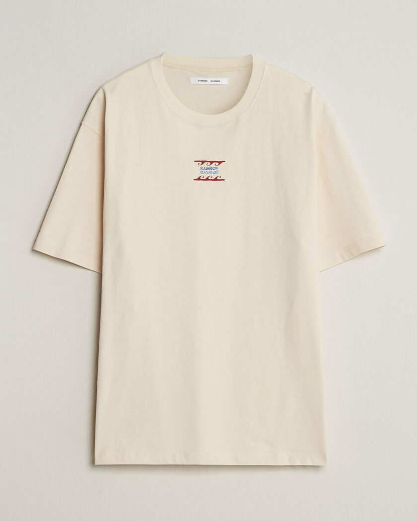 Samsøe Samsøe Gergei Printed Crew Neck T-Shirt Neutral – Wit