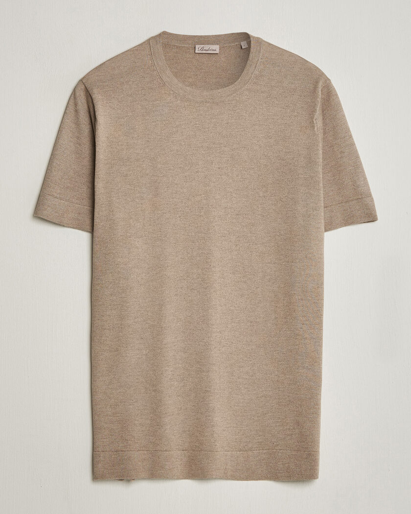 Stenströms Silk/Cashmere T-Shirt Taupe – Beige
