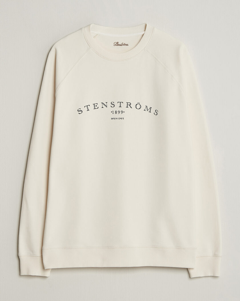 Stenströms Raglan Crew Logo Sweater White – Blanc
