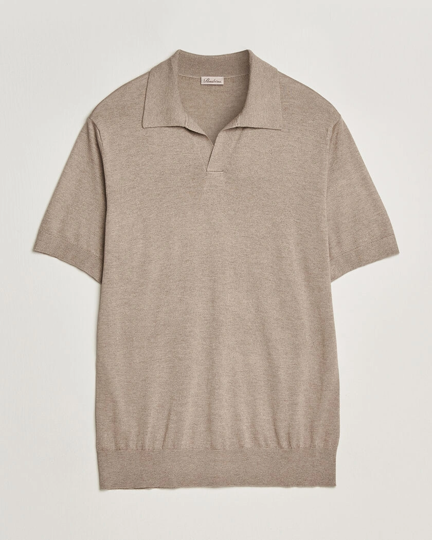 Stenströms Silk/Cashmere Polo Taupe – Beige