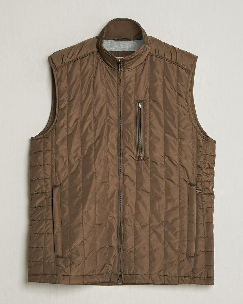 Stenströms Nylon Quilted Light Padded Vest Olive – Groen