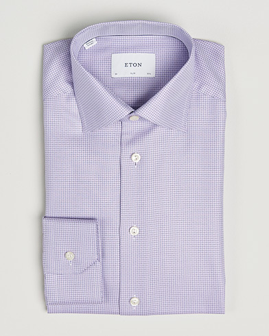 Eton Slim Fit Signature Twill Structured Shirt Light Purple – Violet