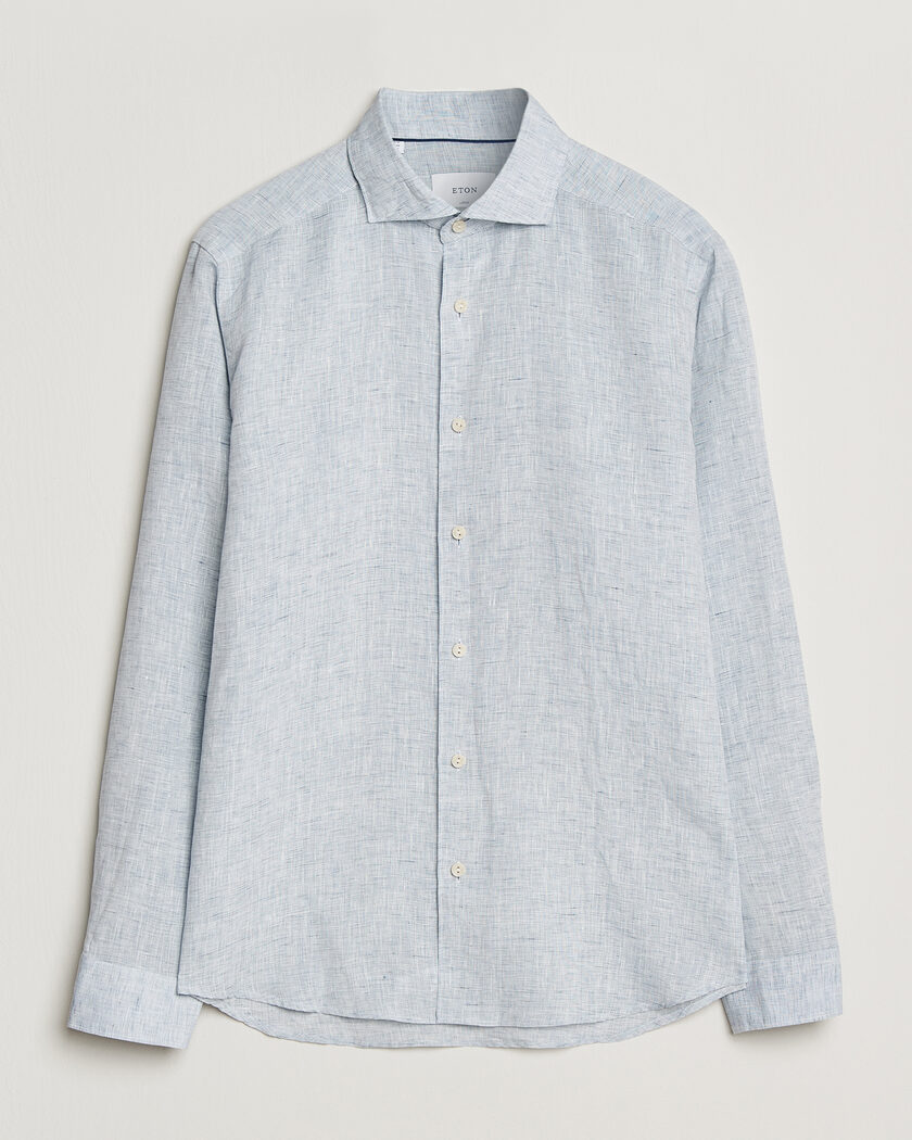 Eton Casual Fit Linen Shirt Light Blue – Blauw