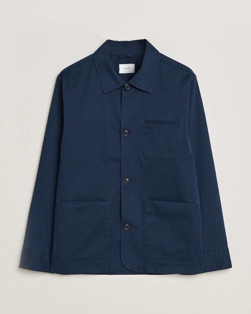 Eton Cotton Chore Jacket Navy Blue – Bleu