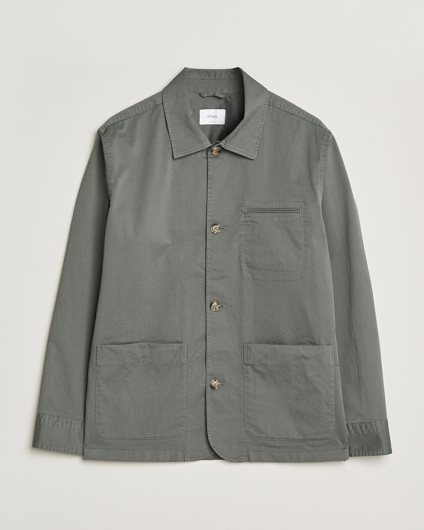 Eton Cotton Chore Jacket Mid Green – Vert