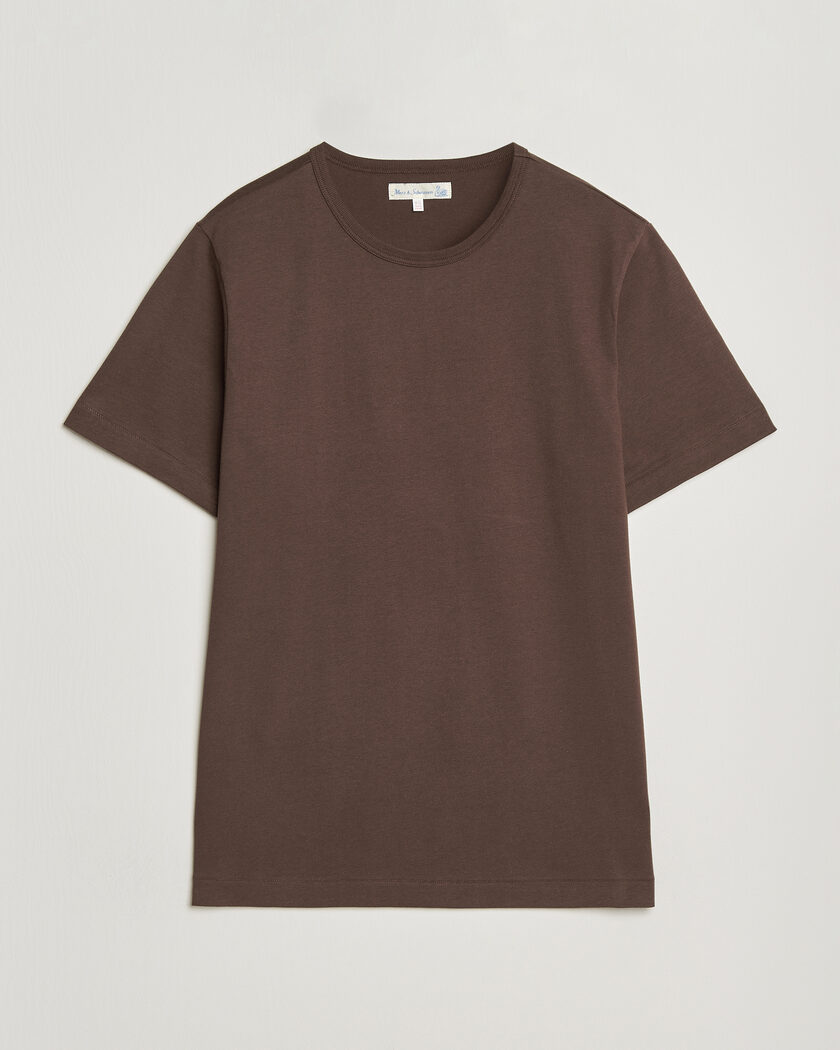 Merz b. Schwanen Classic Fit Sturdy T-Shirt Chocolate – Marron
