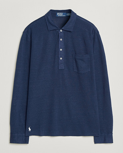 Polo Ralph Lauren Long Sleeve Linen Polo Newport Navy – Bleu