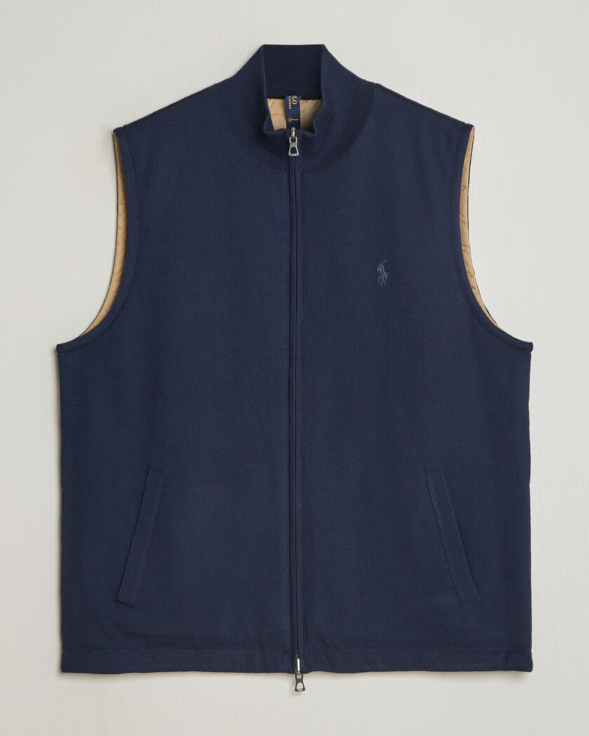 Polo Ralph Lauren Wool Blend Vest Navy Combo – Bleu