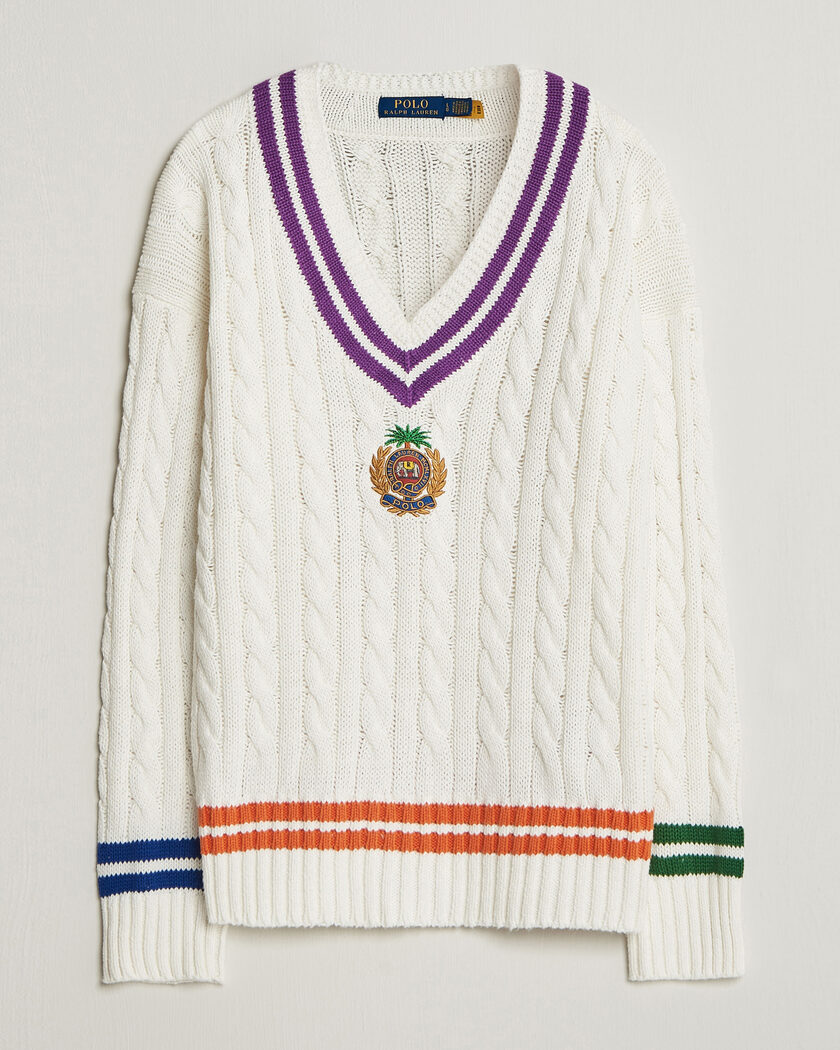 Polo Ralph Lauren Cotton Linen Blend Sweater Cream Combo – Wit