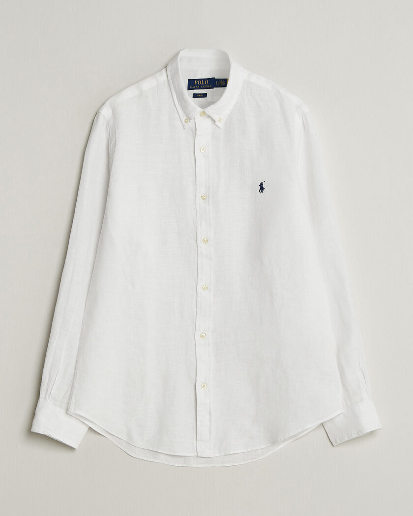 Polo Ralph Lauren Slim Fit Linen Shirt White – Wit