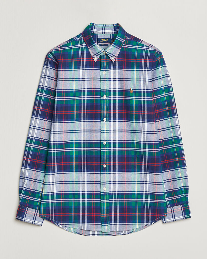 Polo Ralph Lauren Custom Fit Checked Oxford Shirt Green/Blue Multi – Meerkleurig
