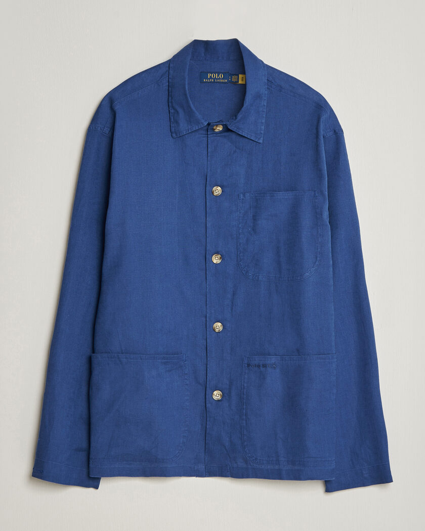Polo Ralph Lauren Stretch Linen Overshirt Annapolis Blue – Blauw