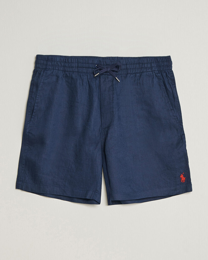 Polo Ralph Lauren Dyed Linen Shorts Newport Navy – Blauw