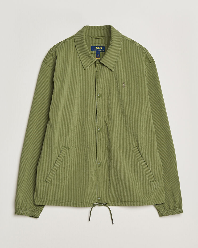 Polo Ralph Lauren Seersucker Windbreaker Jacket Supply Olive – Vert