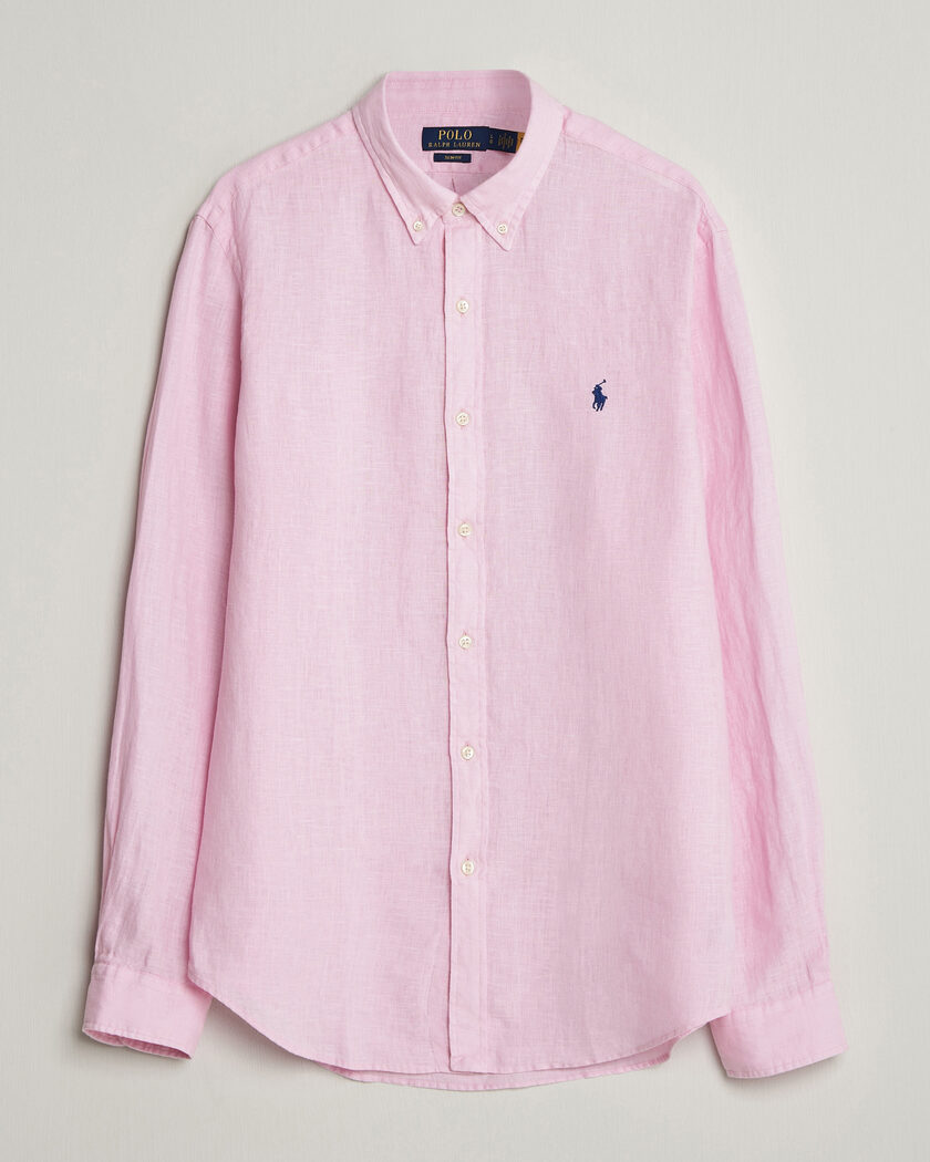 Polo Ralph Lauren Slim Fit Linen Shirt Carmel Pink – Roze