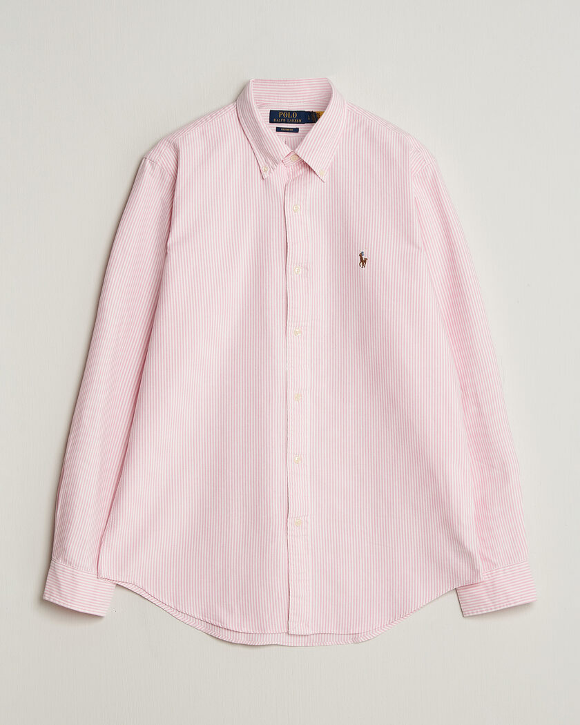 Polo Ralph Lauren Custom Fit Micro Striped Oxford Shirt Pink – Roze