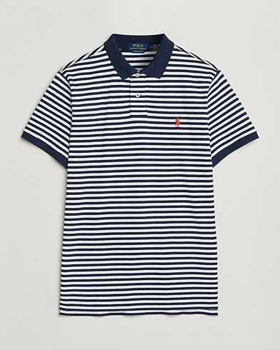 Polo Ralph Lauren Custom Slim Fit Striped Polo Navy/White – Bleu