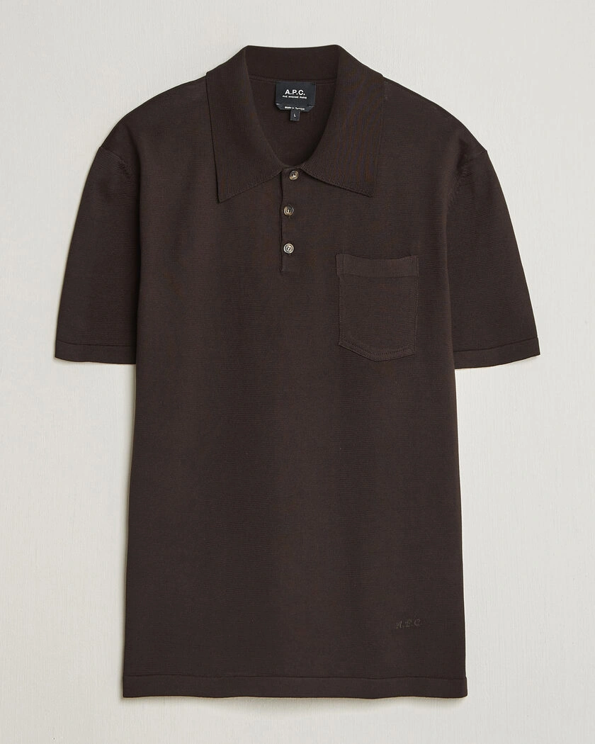 A.P.C. Colin Knitted Polo Brown – Bruin