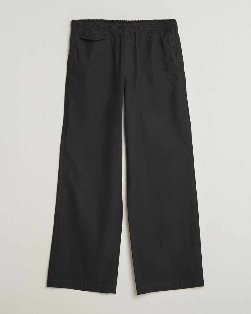 A.P.C. Lou Cotton/Linen Drawstring Trousers Faded Black – Zwart