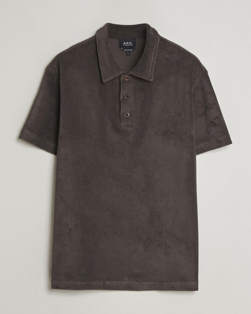 A.P.C. Julian Cotton Knitted Polo Brown – Bruin