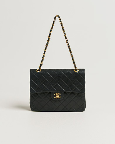 Chanel Pre-Owned Classic Double Flap Square Medium Lambskin Black – Zwart