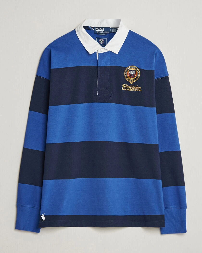Polo Ralph Lauren Striped Rugby Pullover Collegiate Blue – Blauw