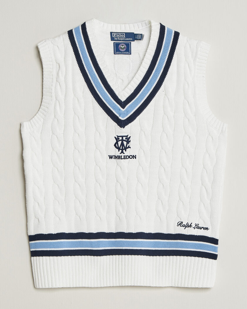 Polo Ralph Lauren Cotton Cable Vest Cream Combo – Wit