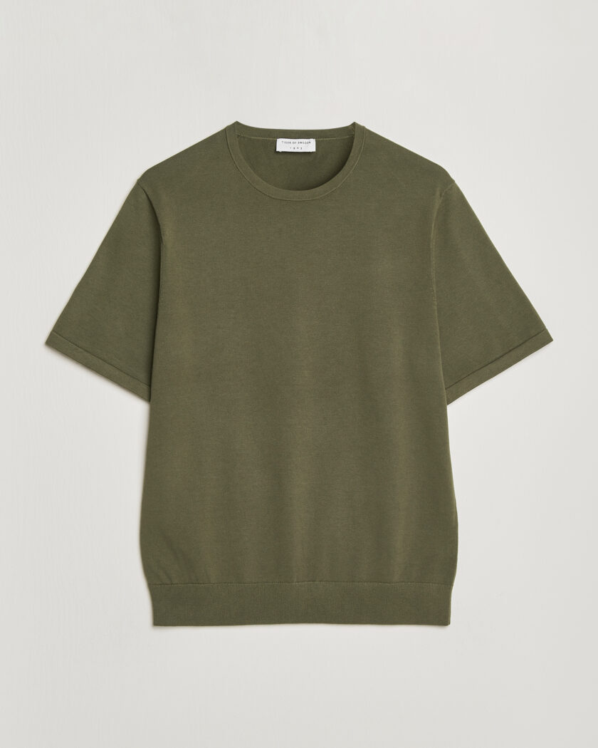 Tiger of Sweden Connor Cotton Knitted T-Shirt Kalamata Green – Vert