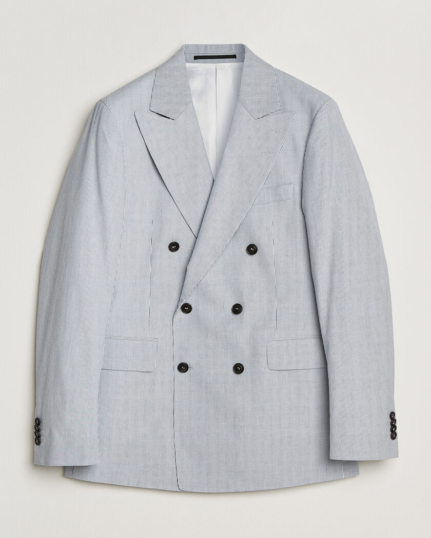 Tiger of Sweden Ease Cotton Double Breasted Blazer Thunder Blue – Blauw