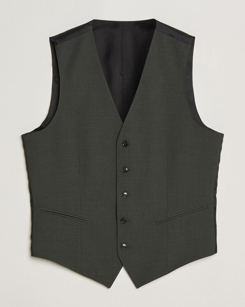 Tiger of Sweden Winston Wool Travel Waistcoat Olive Extreme – Vert