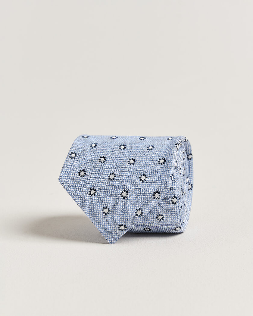 Amanda Christensen Silk/Linen 8cm Flower Tie Blue – Bleu