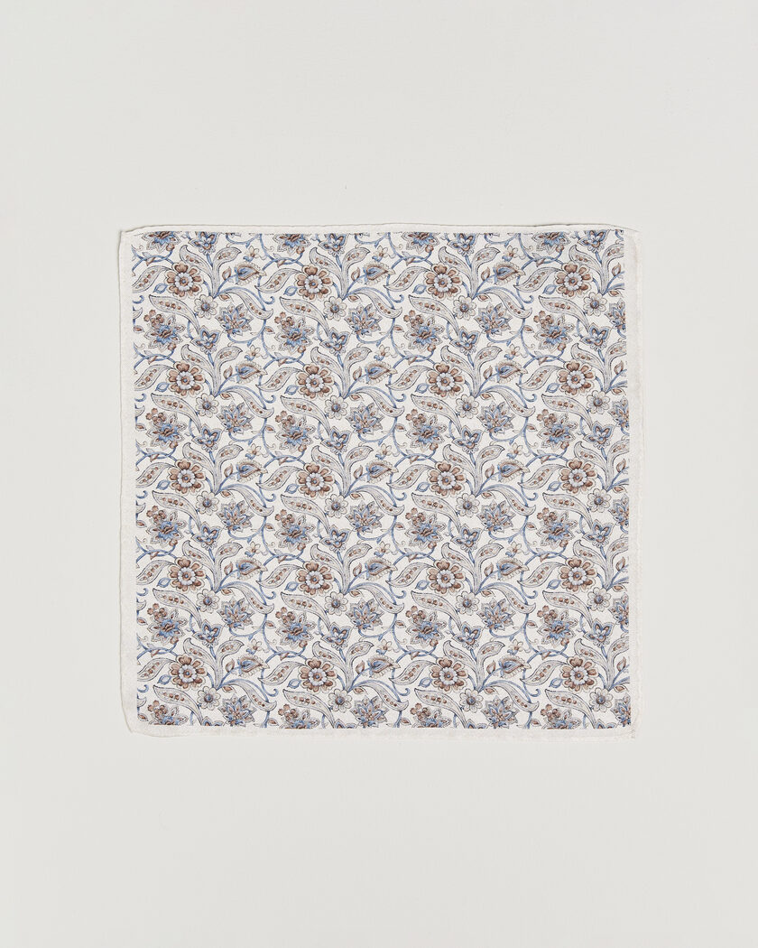 Amanda Christensen Silk Oxford Large Flower Pocket Square Cream – Blanc