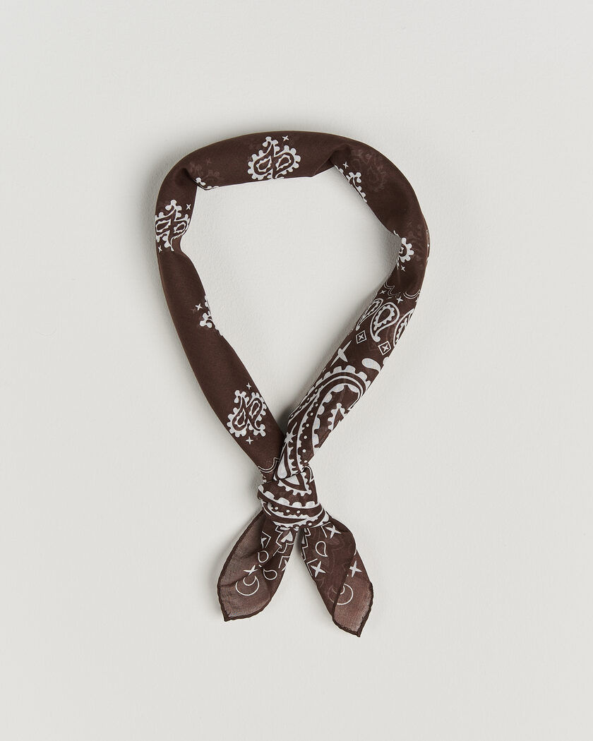 Amanda Christensen Cotton Voilé Paisley Bandana Dark Brown – Marron