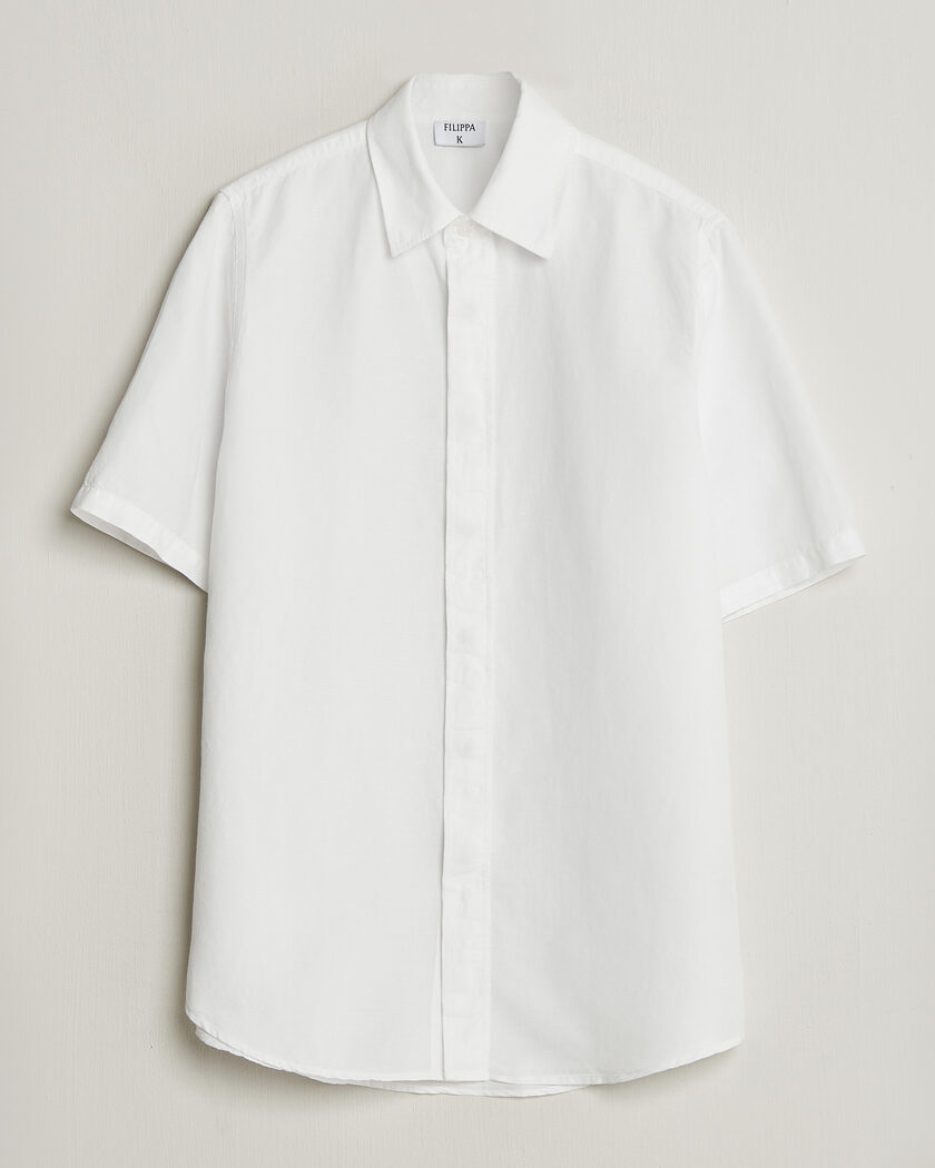 Filippa K Cotton/Linen Short Sleeve Shirt White – Blanc