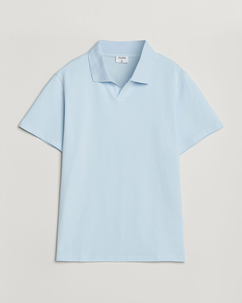 Filippa K Soft Lycra Polo T-Shirt Frost Blue – Blauw