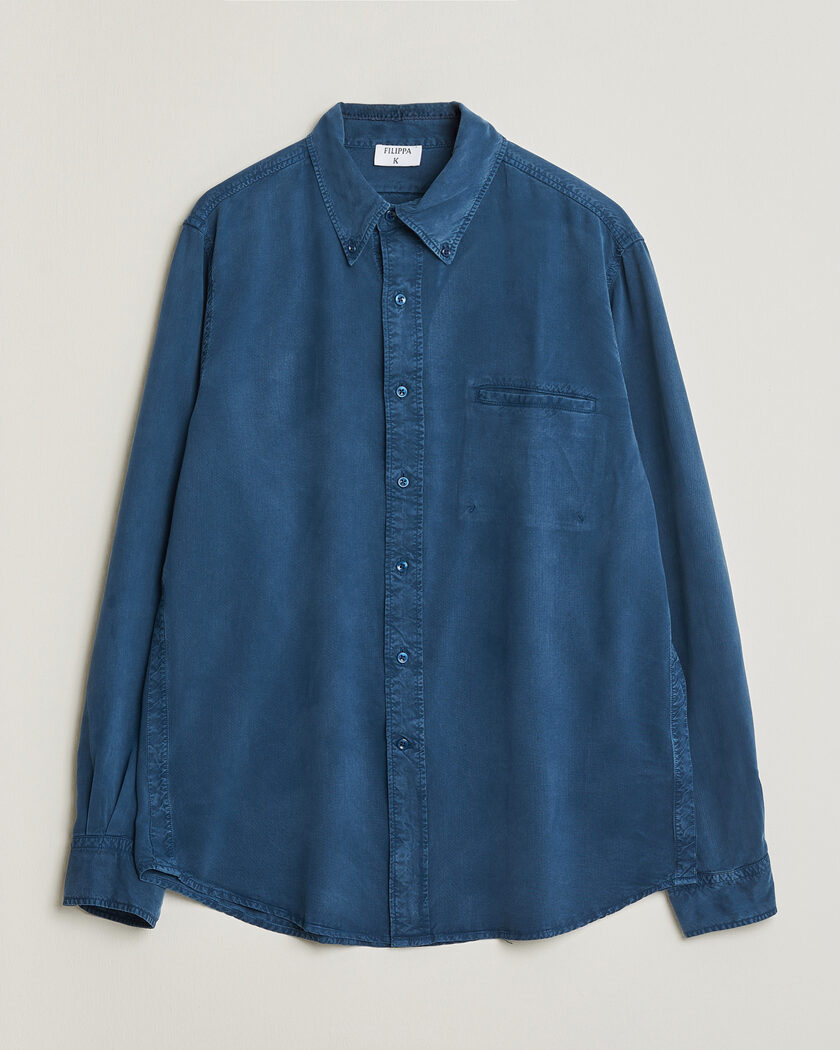 Filippa K Zack Lyocell Shirt Night Teal – Blauw