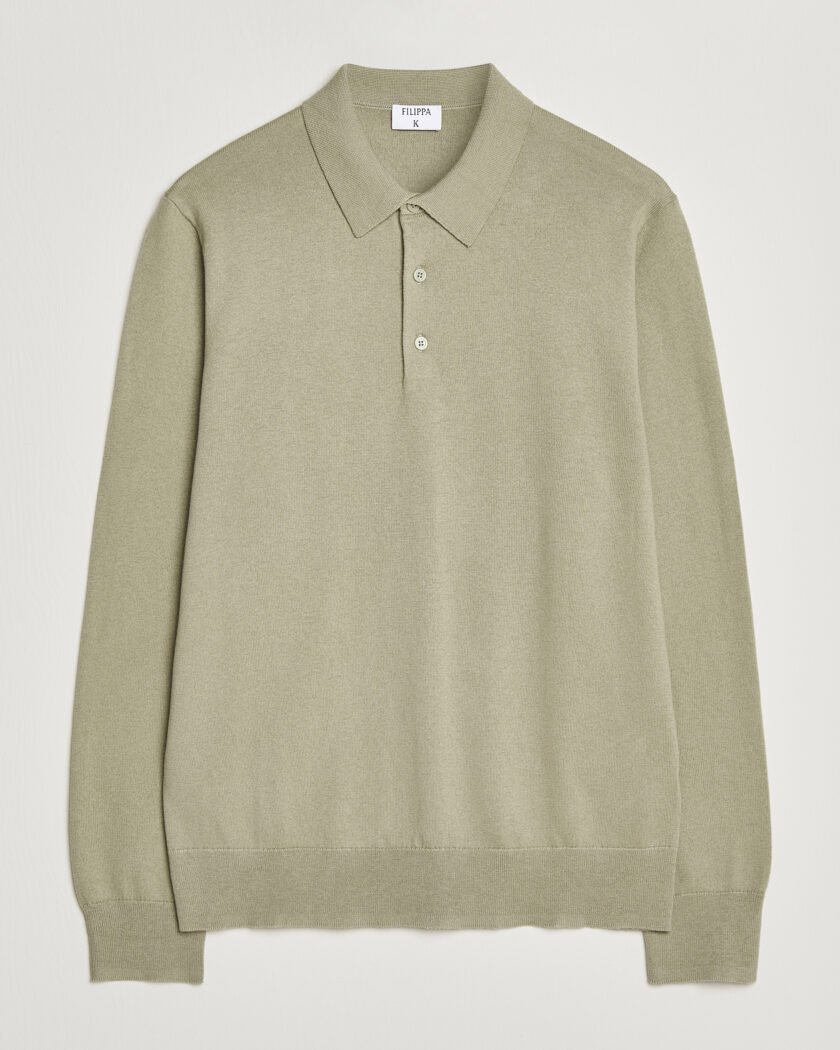 Filippa K Knitted Polo Shirt Light Green – Groen
