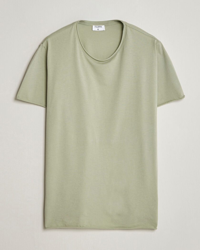 Filippa K Roll Neck Crew Neck T-Shirt Light Green – Vert