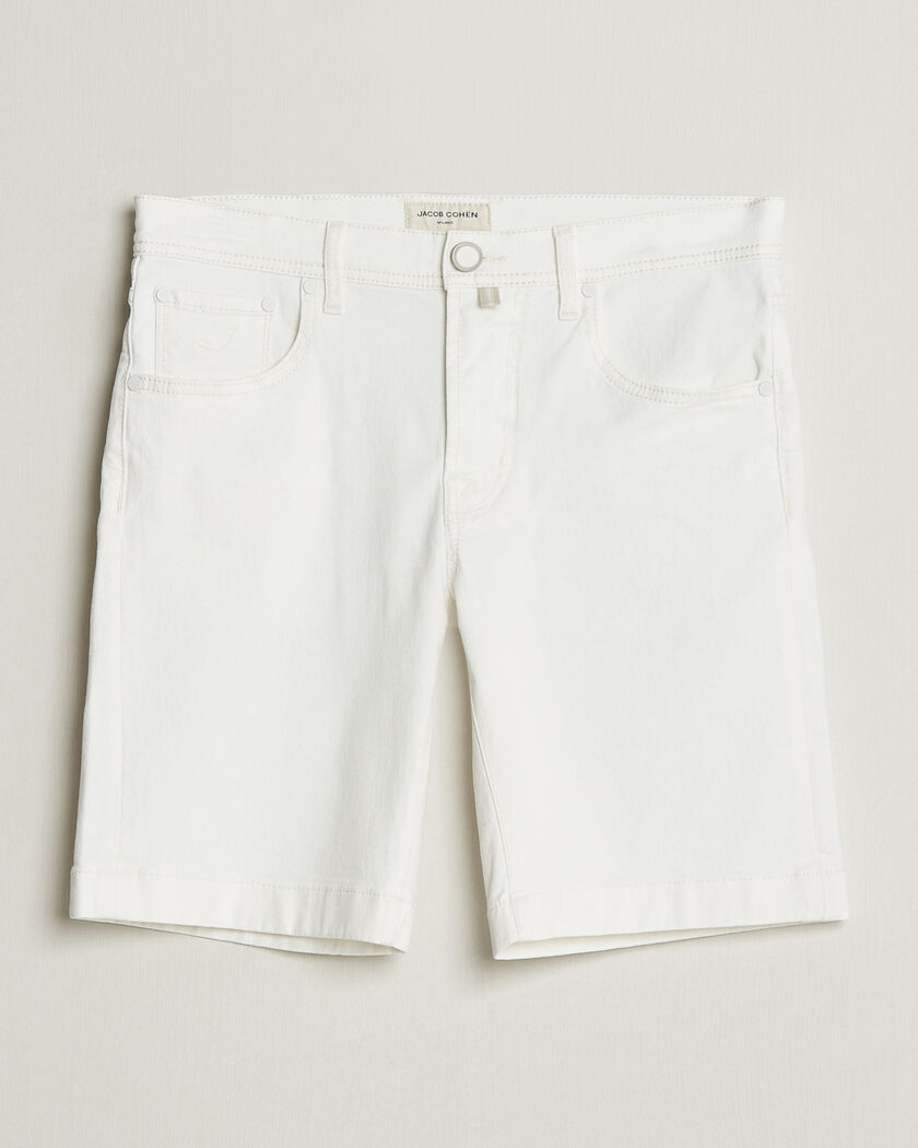 Jacob Cohën Nicolas Bull Stretch Denim Shorts White – Blanc