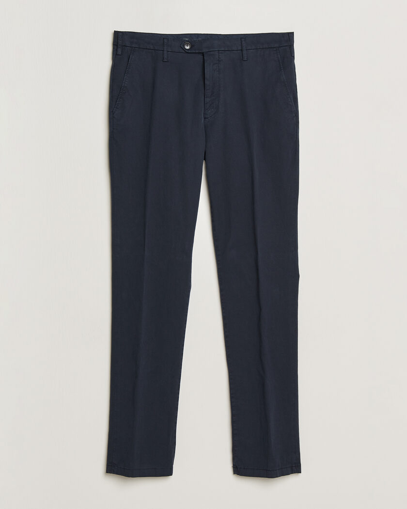 Canali Regular Fit Cotton/Stretch Chinos Navy – Bleu