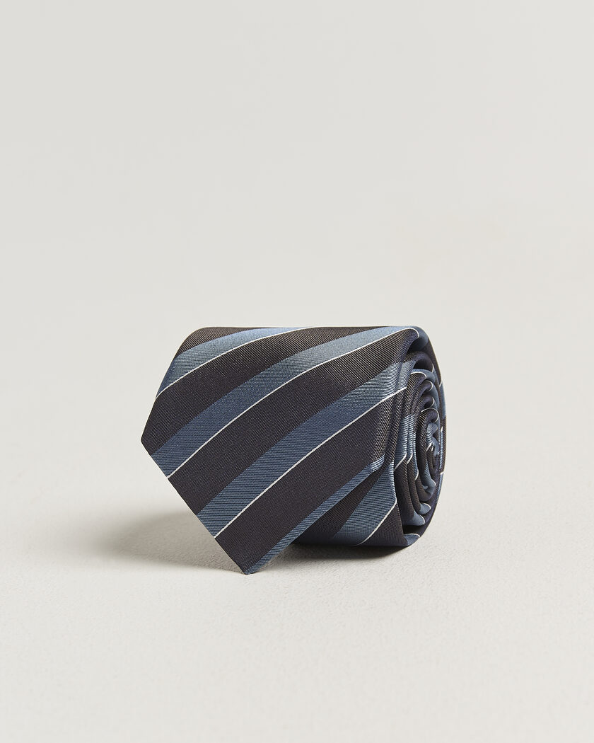 Canali Regimental Stripe Silk Tie Brown/Blue – Bruin