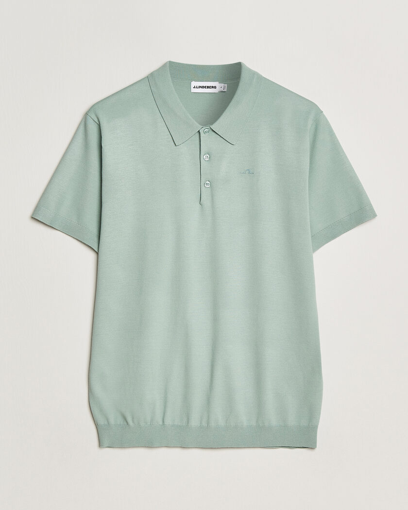 J.Lindeberg Ridge Knitted Polo Jadeite – Vert