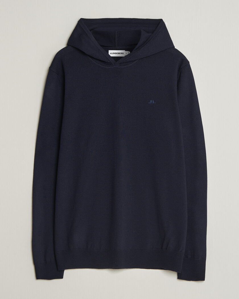 J.Lindeberg Karl Merino Hoodie JL Navy – Blauw