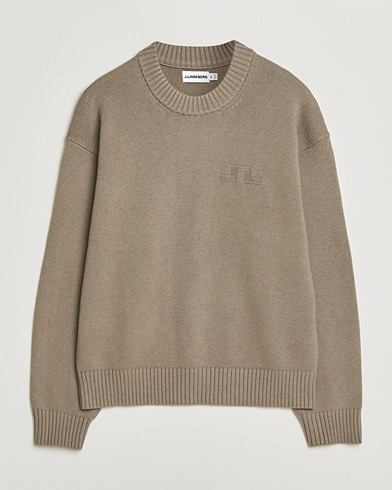 J.Lindeberg Eddy Cotton Wool Crew Neck Brindle – Vert