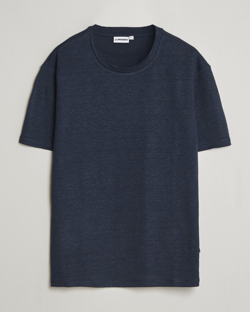 J.Lindeberg Coma Linen T-Shirt JL Navy – Blauw