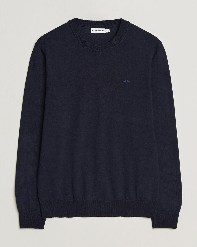 J.Lindeberg Keane Merino Crew Neck Pullover JL Navy – Blauw